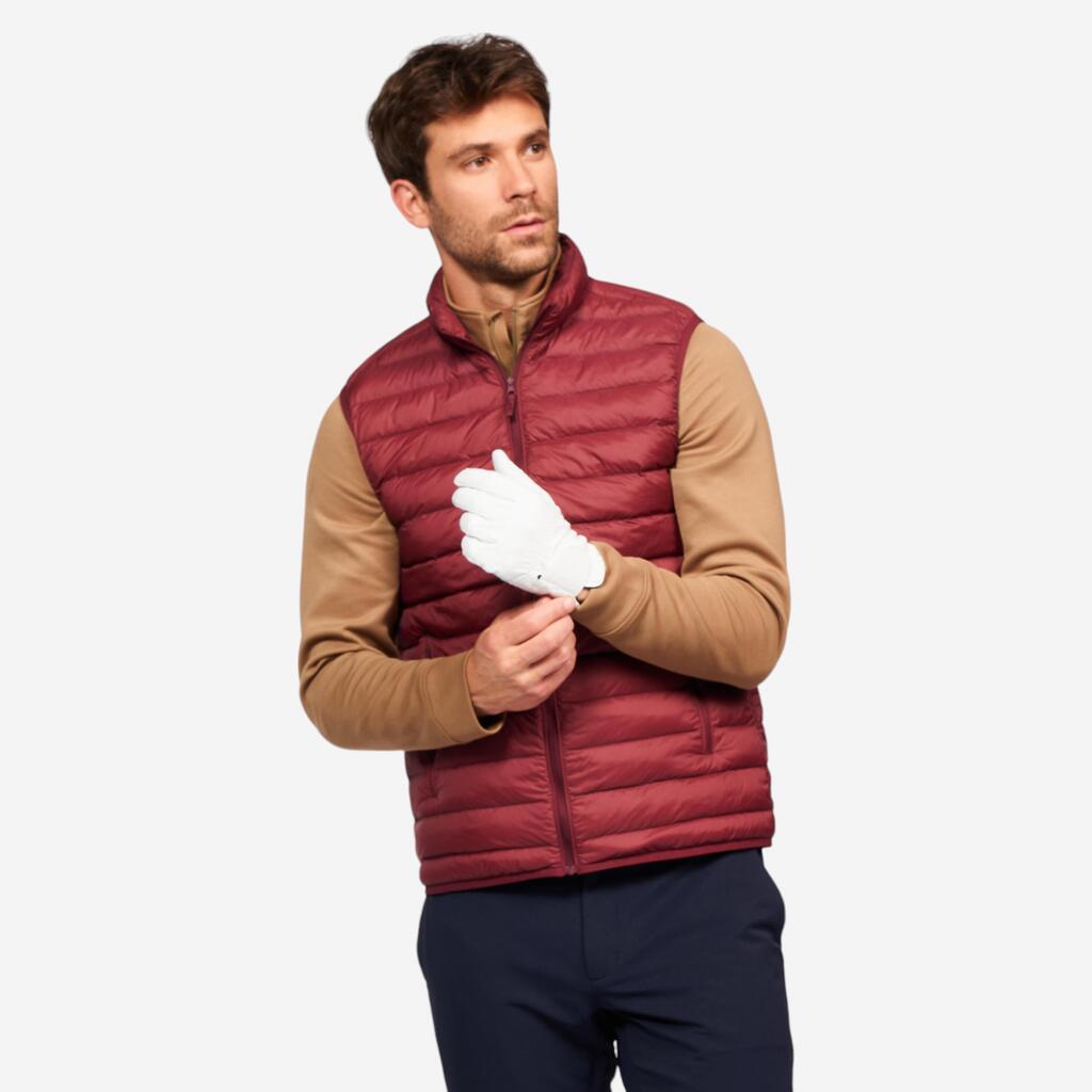 Men's golf sleeveless down jacket - MW500 burgundy